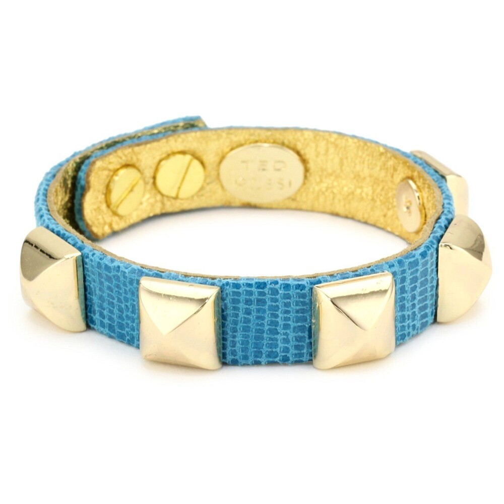 Ted Rossi Women's Vintage Palm Beach Chic Embossed Leather Pyramid Bracelet